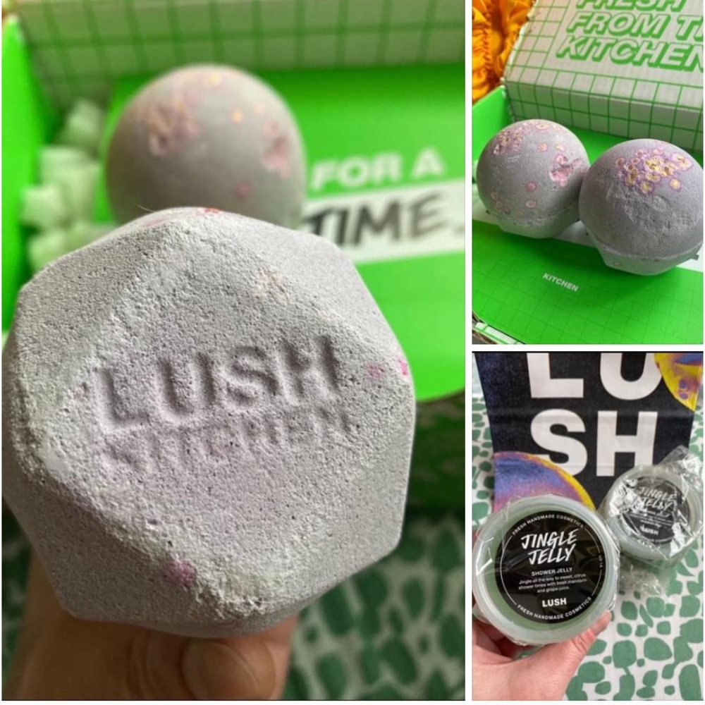 4 LUSH Christmas Exclusives - 2 Jingle Spells Bath Bombs + 2 Jingle Jellies
